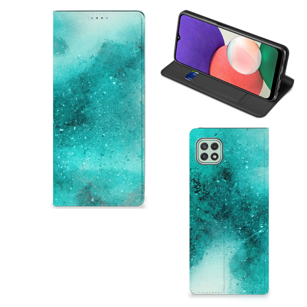 Bookcase Samsung Galaxy A22 5G Painting Blue - B2C Telecom