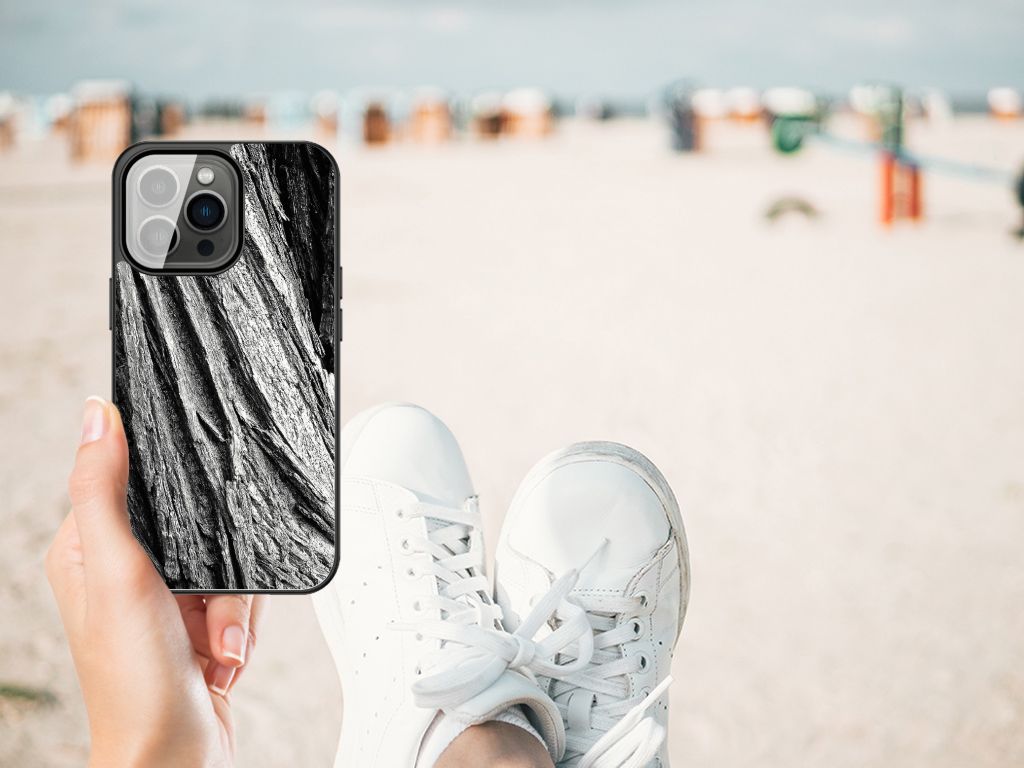 Houten Print Telefoonhoesje iPhone 13 Pro Max Boomschors Grijs B2C Telecom