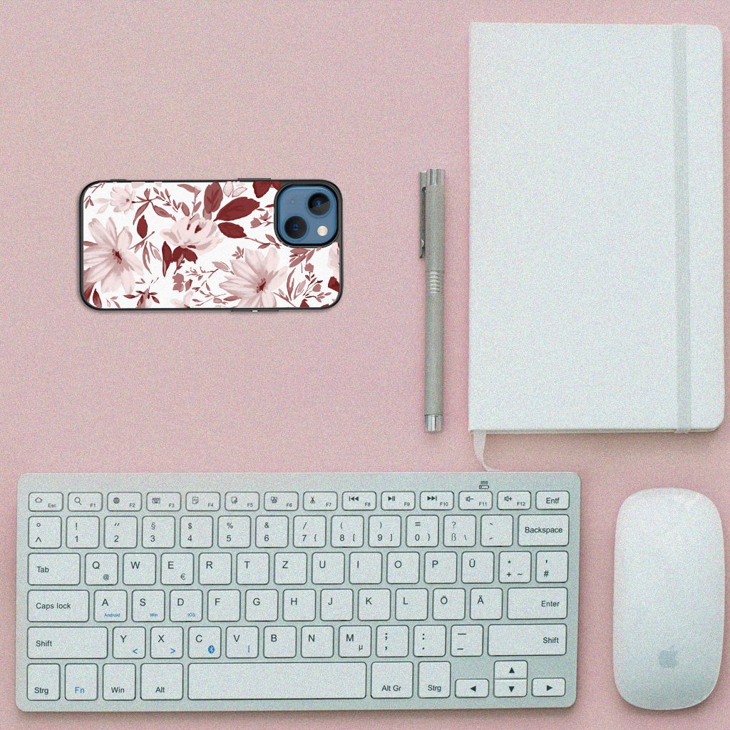 Kleurrijke Telefoonhoesje Apple iPhone 13 mini Watercolor Flowers B2C Telecom