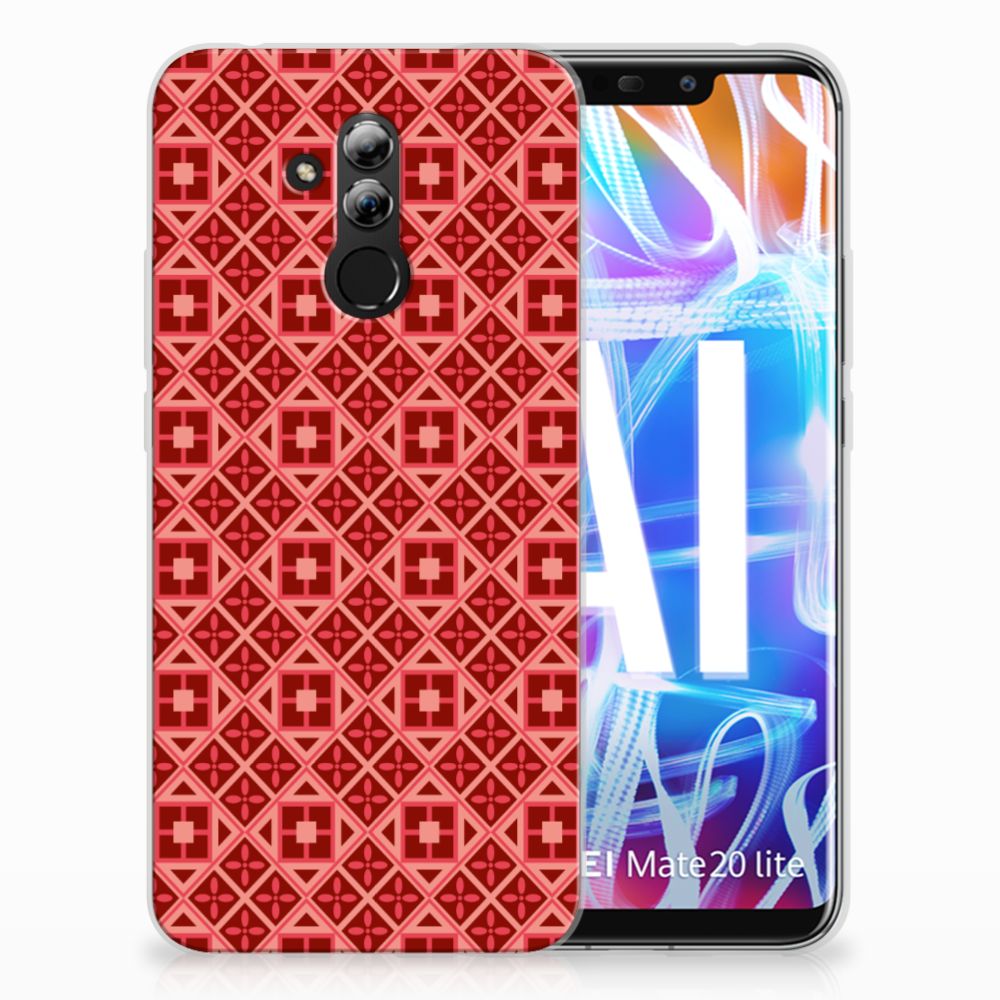 Huawei Mate 20 Lite TPU bumper Batik Rood