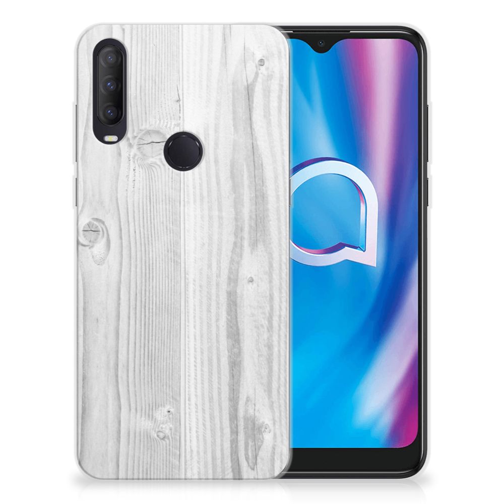 Alcatel 1S (2020) Bumper Hoesje White Wood