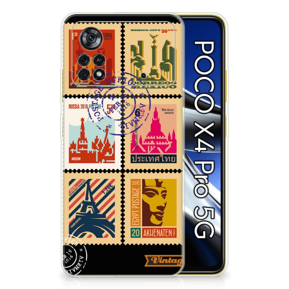 Xiaomi Poco X4 Pro 5G Siliconen Back Cover Postzegels B2C Telecom