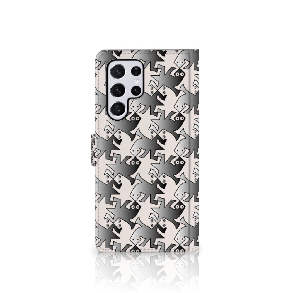 Samsung Galaxy S22 Ultra Telefoonhoesje met Pasjes Salamander Grey