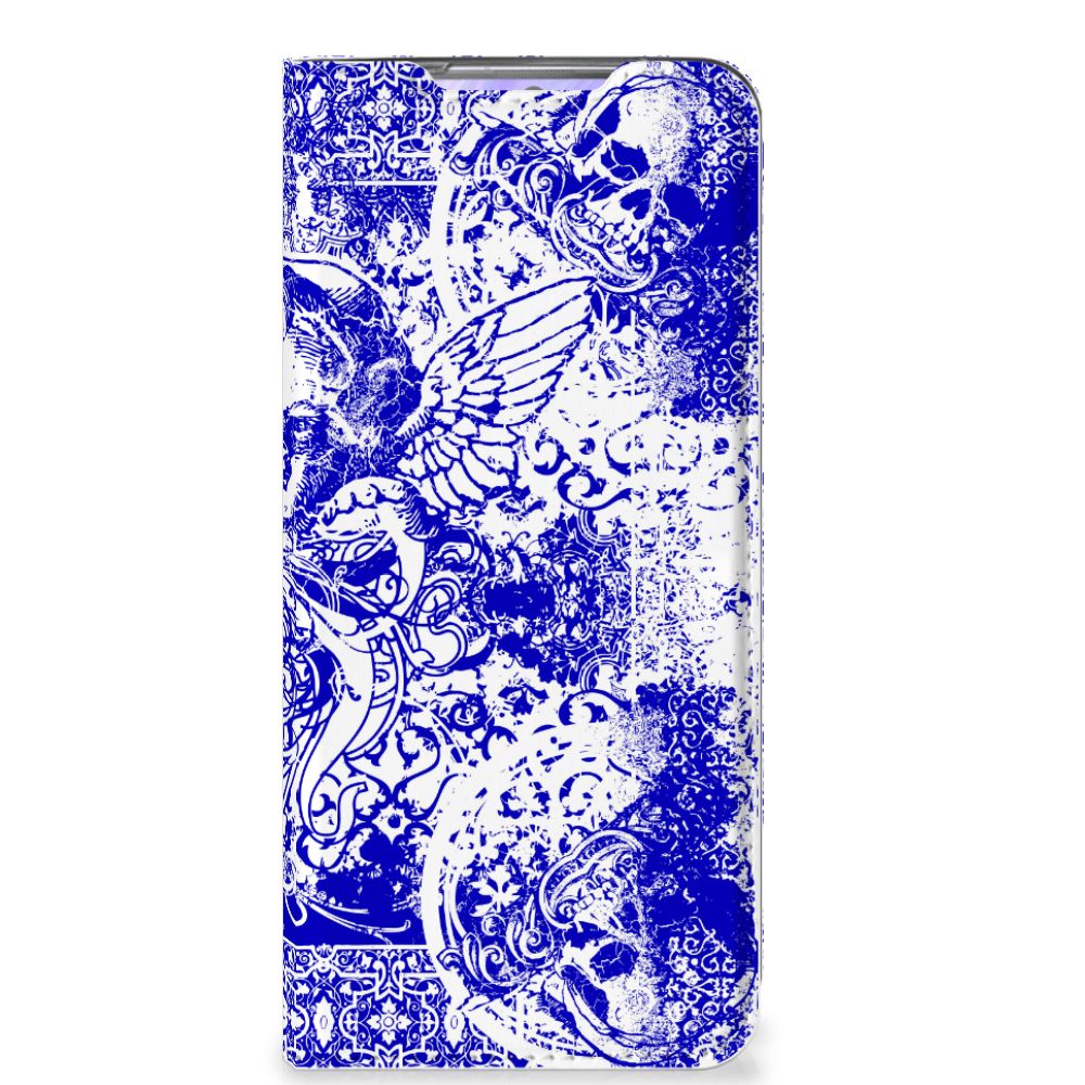 Mobiel BookCase Samsung Galaxy S20 Angel Skull Blauw - B2C Telecom