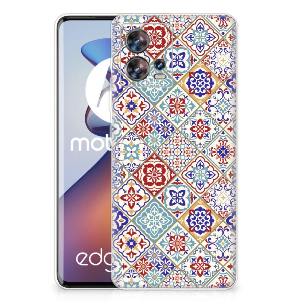 Motorola Edge 30 Fusion TPU Siliconen Hoesje Tiles Color B2C Telecom