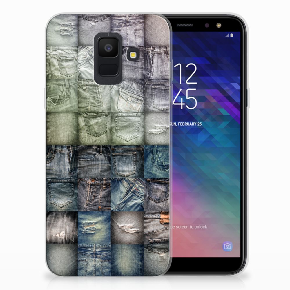 Silicone Back Cover Samsung Galaxy A6 (2018) Spijkerbroeken