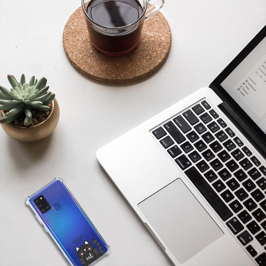 Samsung Galaxy A21s Stevig Bumper Hoesje Cat Good Day B2C Telecom