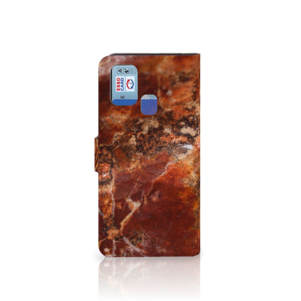 Samsung Galaxy M31 Bookcase Marmer Bruin