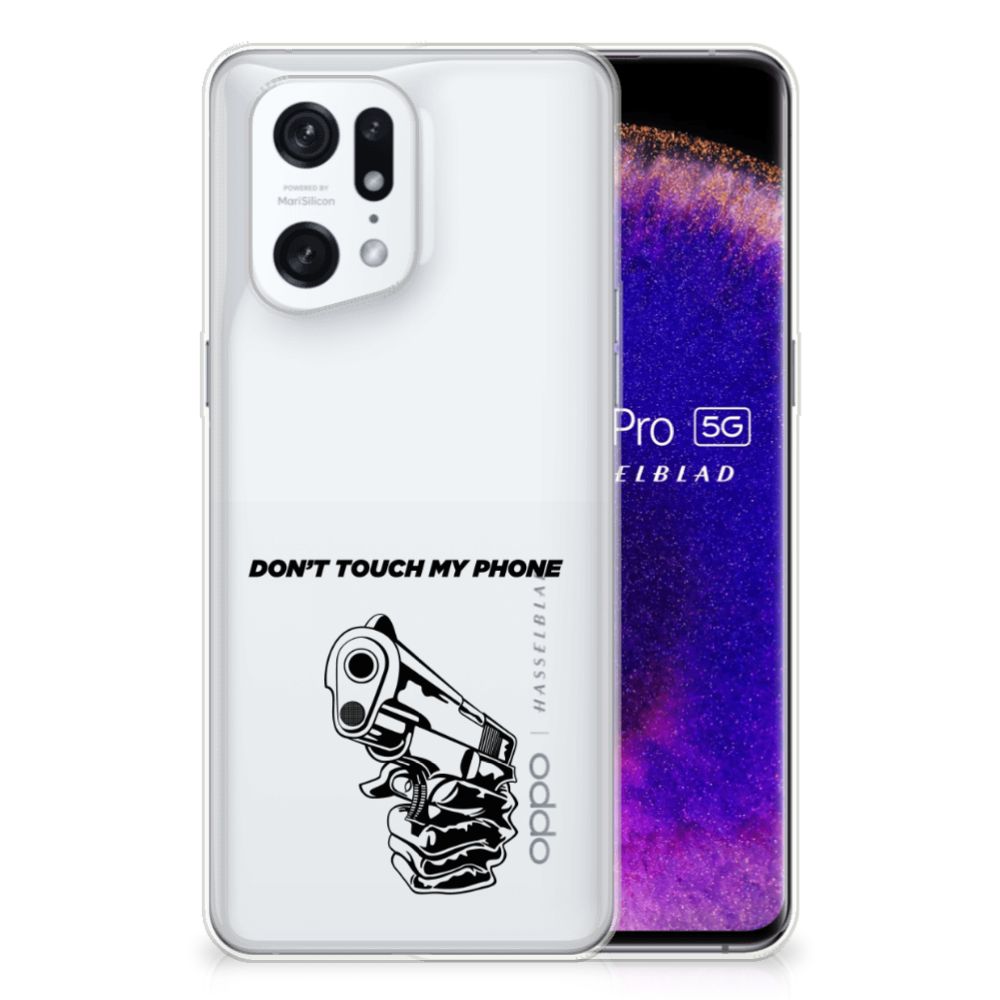 OPPO Find X5 Pro Silicone-hoesje Gun Don't Touch My Phone