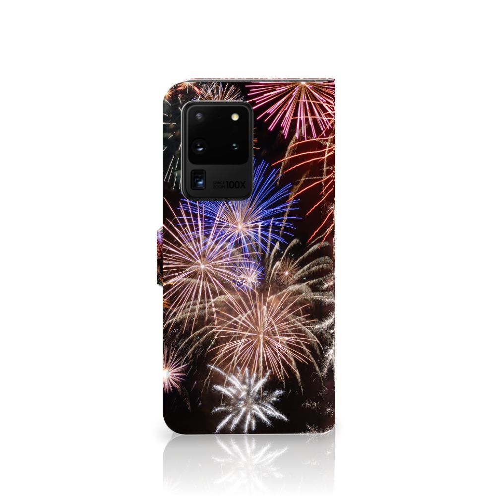 Samsung Galaxy S20 Ultra Wallet Case met Pasjes Vuurwerk