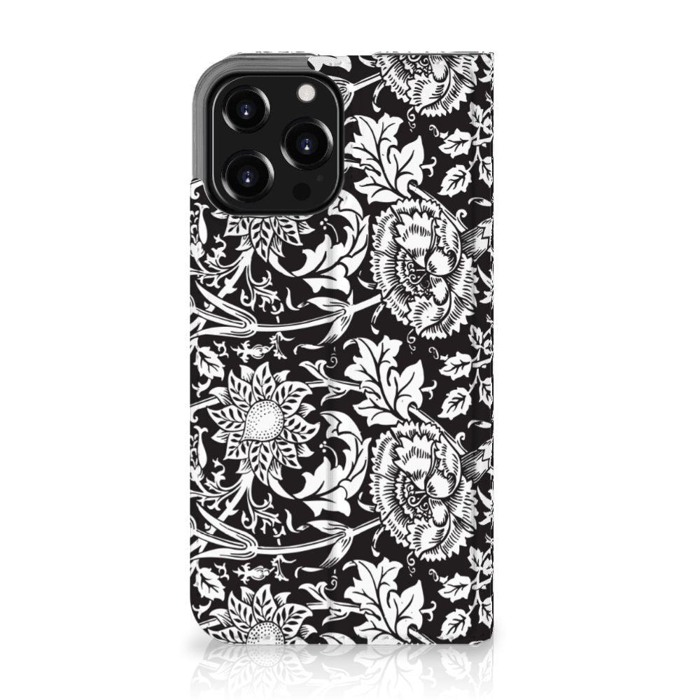 iPhone 13 Pro Max Smart Cover Black Flowers - B2C Telecom