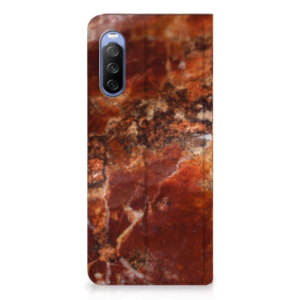 Sony Xperia 10 III Standcase Marmer Bruin - B2C Telecom