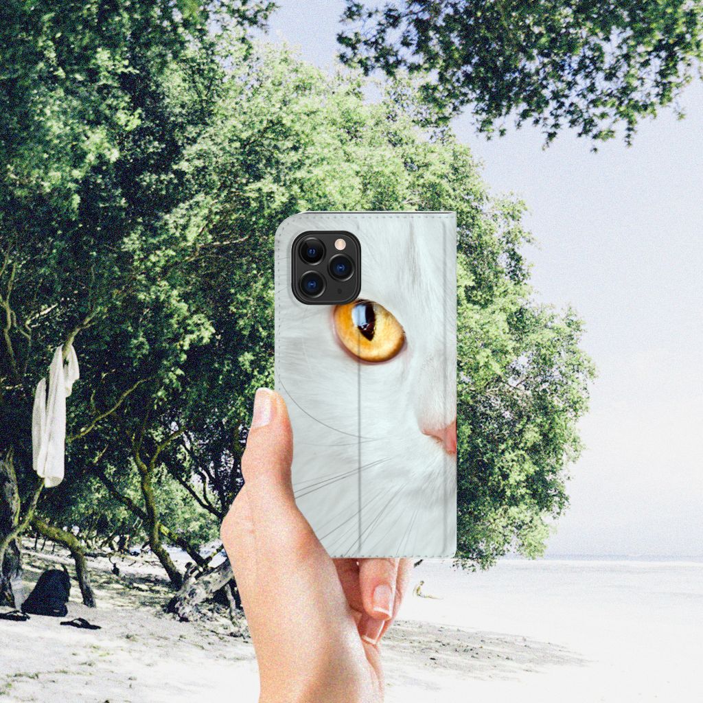 Apple iPhone 11 Pro Hoesje maken Witte Kat