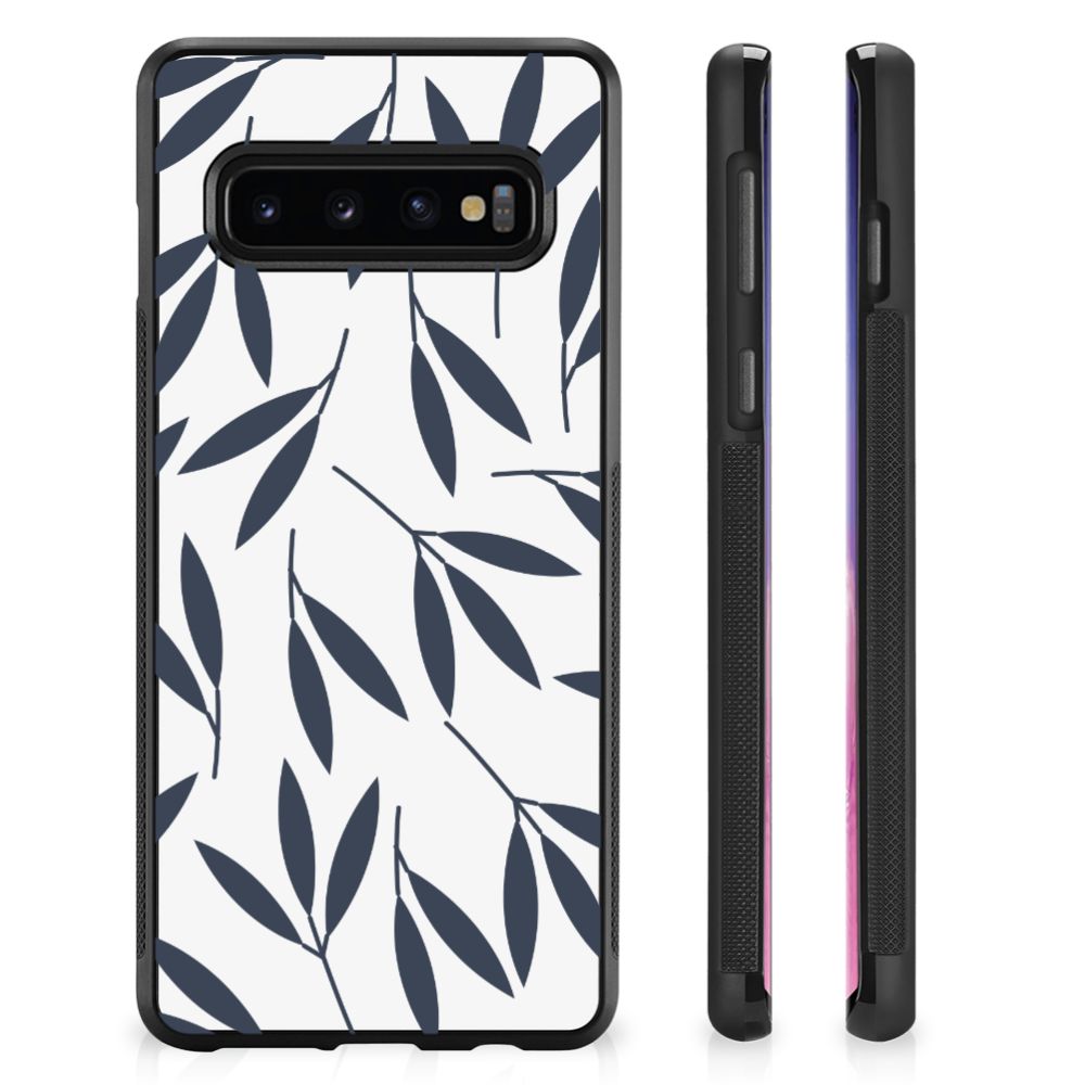 Samsung Galaxy S10+ Skin Case Leaves Blue