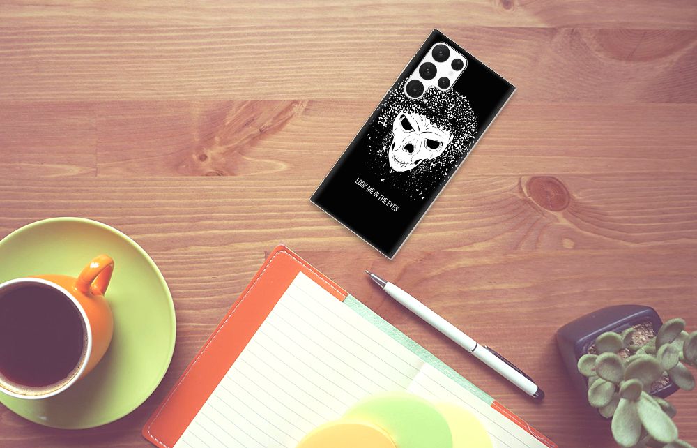 Silicone Back Case Samsung Galaxy S22 Ultra Skull Hair B2C Telecom