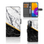 Samsung Galaxy M52 Bookcase Marmer Wit Zwart - Origineel Cadeau Man