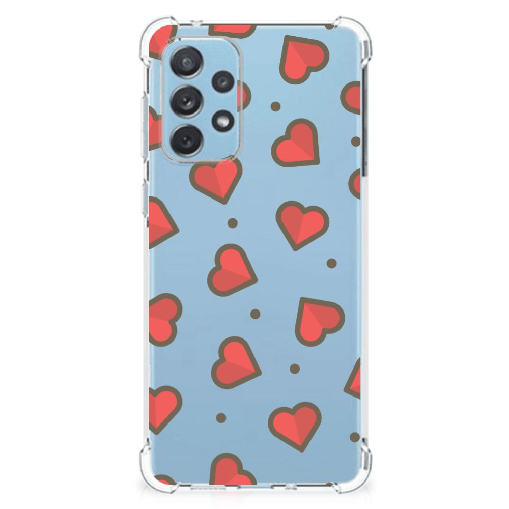 Samsung Galaxy A73 Doorzichtige Silicone Hoesje Hearts B2C Telecom