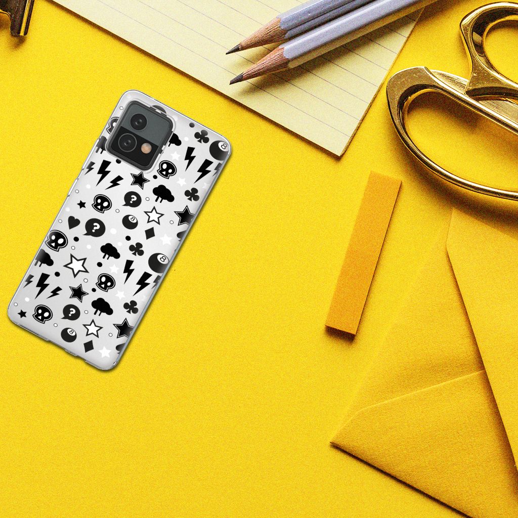 Silicone Back Case Motorola Moto G72 Silver Punk B2C Telecom