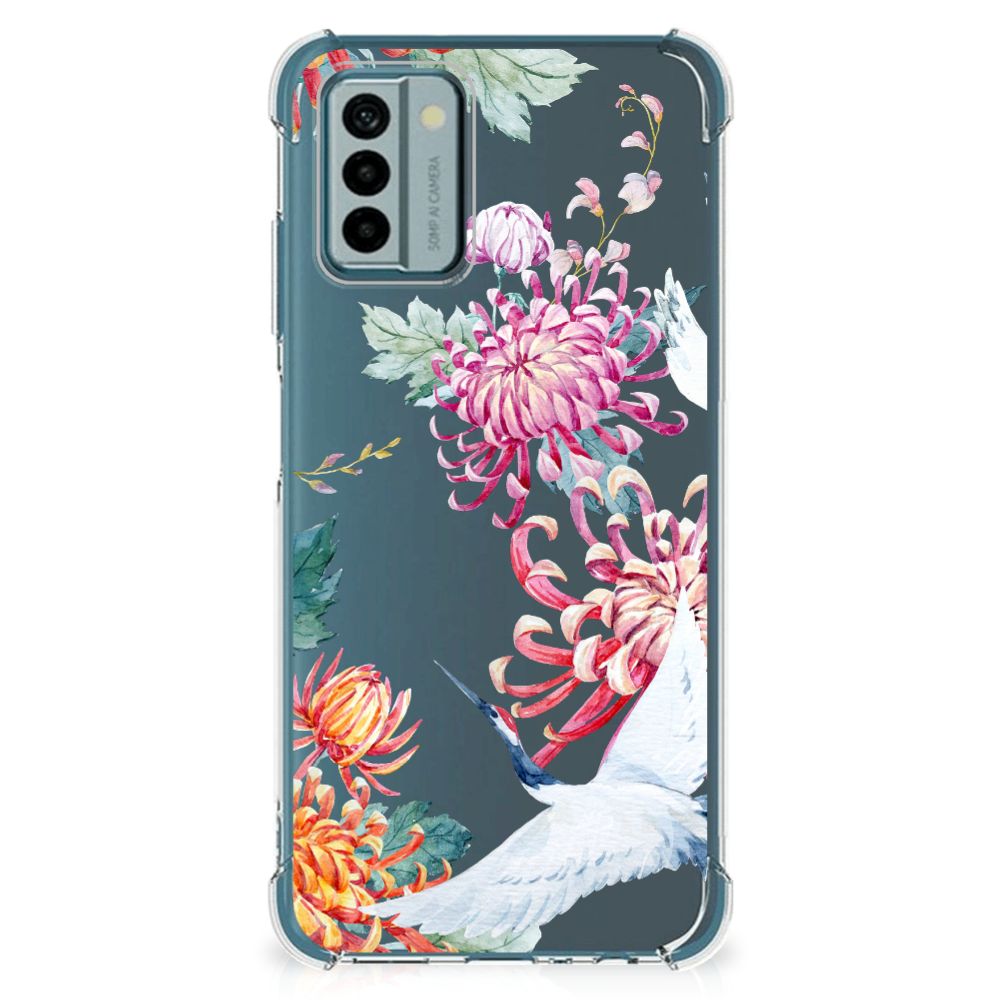 Nokia G22 Case Anti-shock Bird Flowers