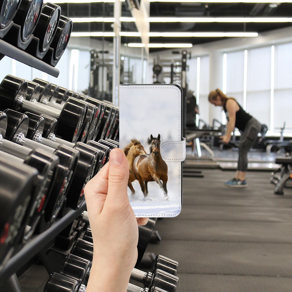 Motorola Moto G72 Telefoonhoesje met Pasjes Paarden