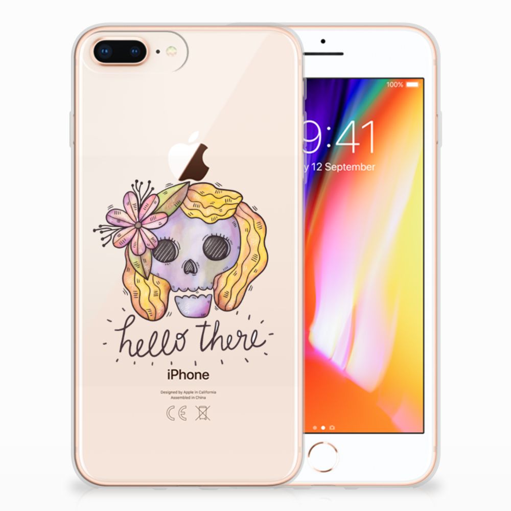 Silicone Back Case Apple iPhone 7 Plus | 8 Plus Boho Skull