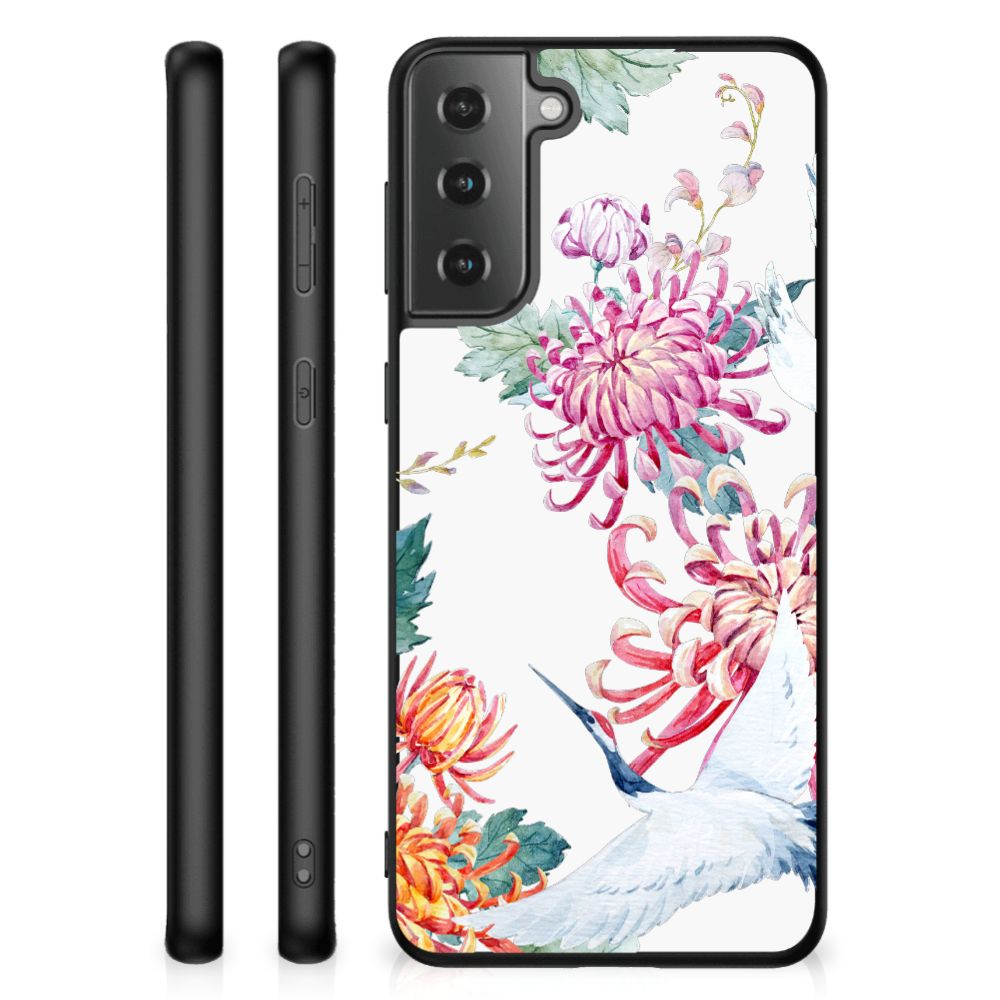 Samsung Galaxy S21 Plus Dierenprint Telefoonhoesje Bird Flowers B2C Telecom