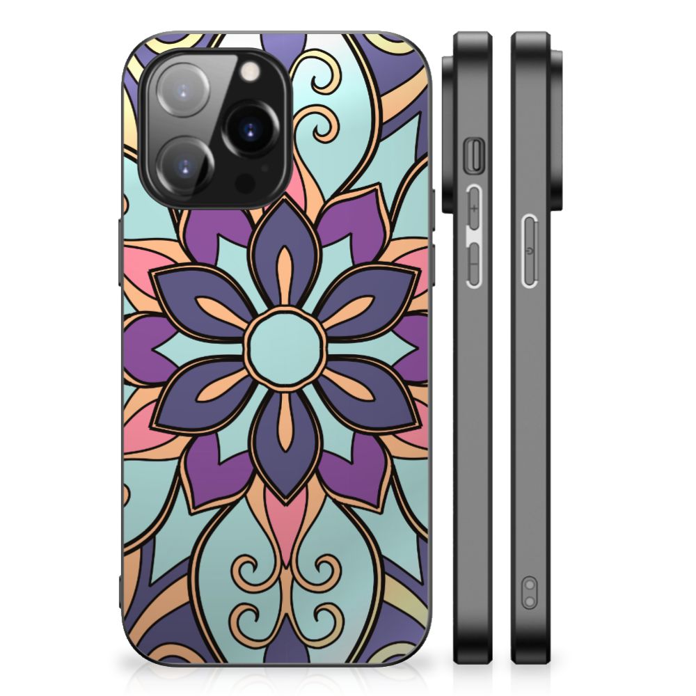 iPhone 14 Pro Max Bloemen Hoesje Purple Flower