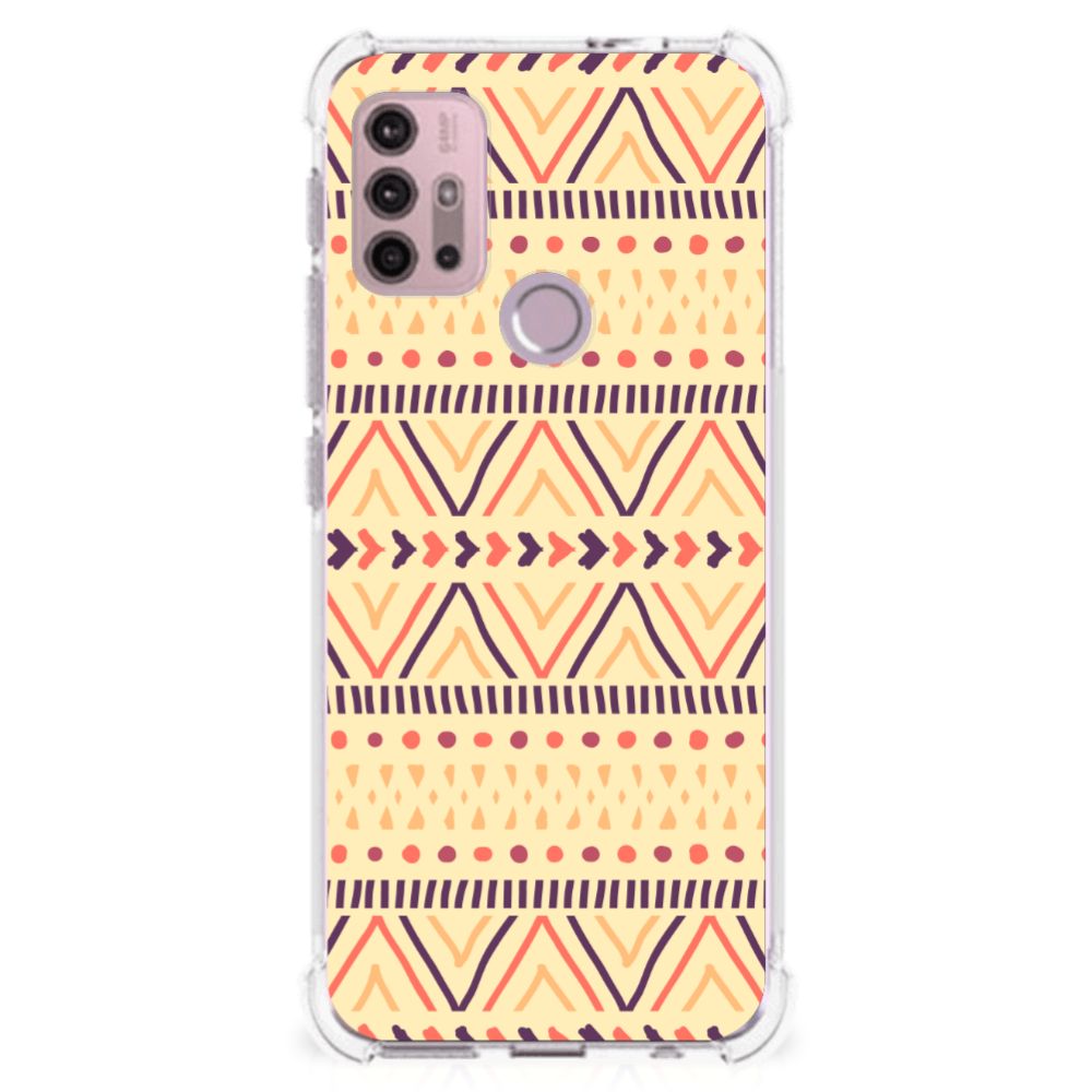 Motorola Moto G30 | G20 | G10 Doorzichtige Silicone Hoesje Aztec Yellow