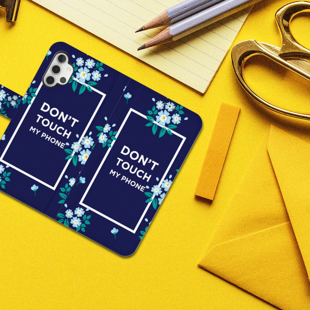 Samsung Galaxy A32 4G Portemonnee Hoesje Flowers Blue DTMP