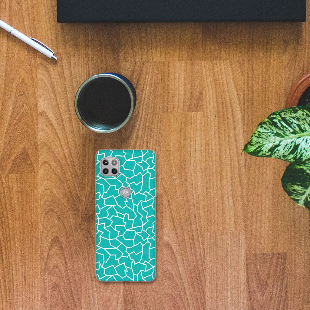 Motorola Moto G 5G Hoesje maken Cracks Blue B2C Telecom