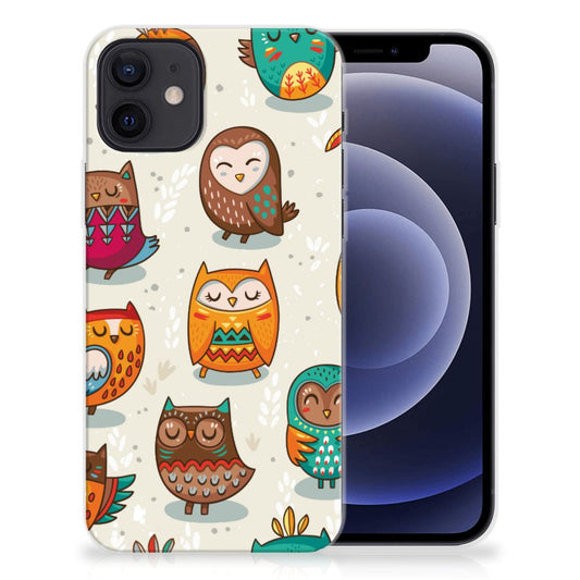 iPhone 12 | 12 Pro (6.1") TPU Hoesje Vrolijke Uilen