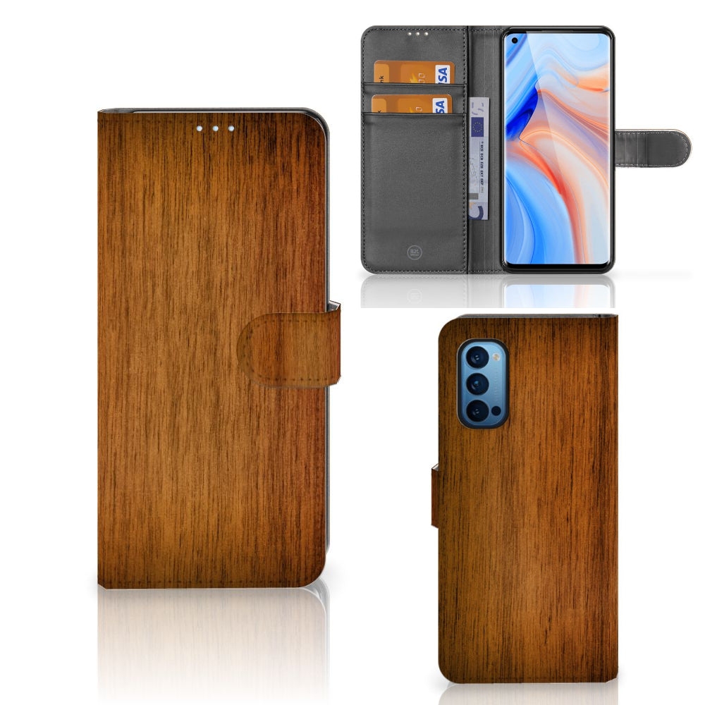 OPPO Reno 4 Pro 5G Book Style Case Donker Hout