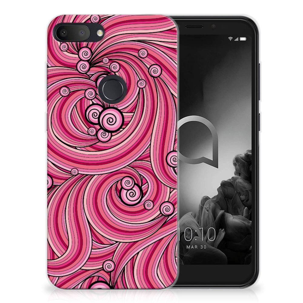 Alcatel 1S (2019) Hoesje maken Swirl Pink