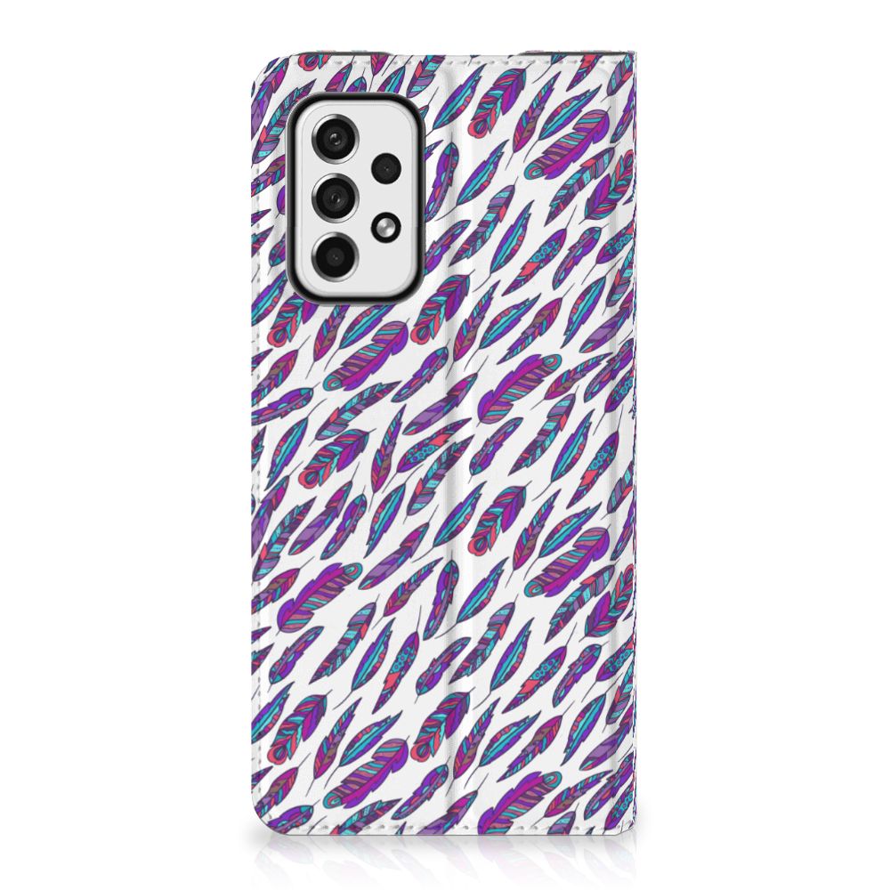 Samsung Galaxy A73 Hoesje met Magneet Feathers Color - B2C Telecom