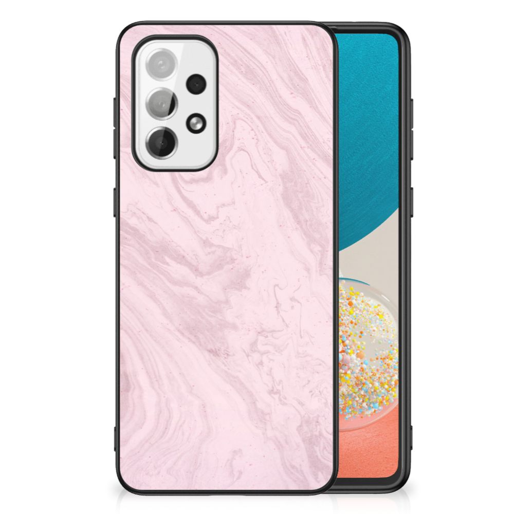 Samsung Galaxy A73 Marmeren Print Telefoonhoesje Marble Pink - Origineel Cadeau Vriendin B2C Telecom