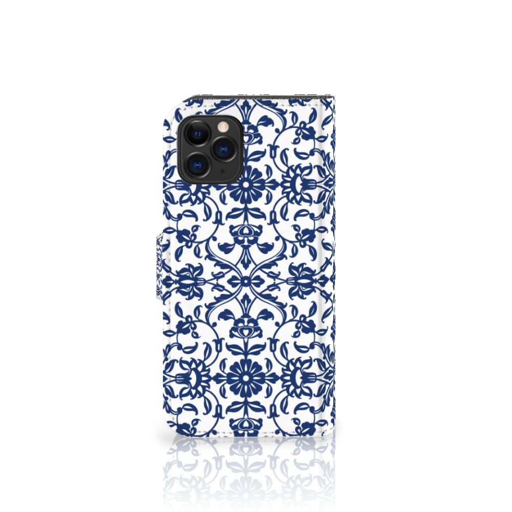 Apple iPhone 11 Pro Hoesje Flower Blue