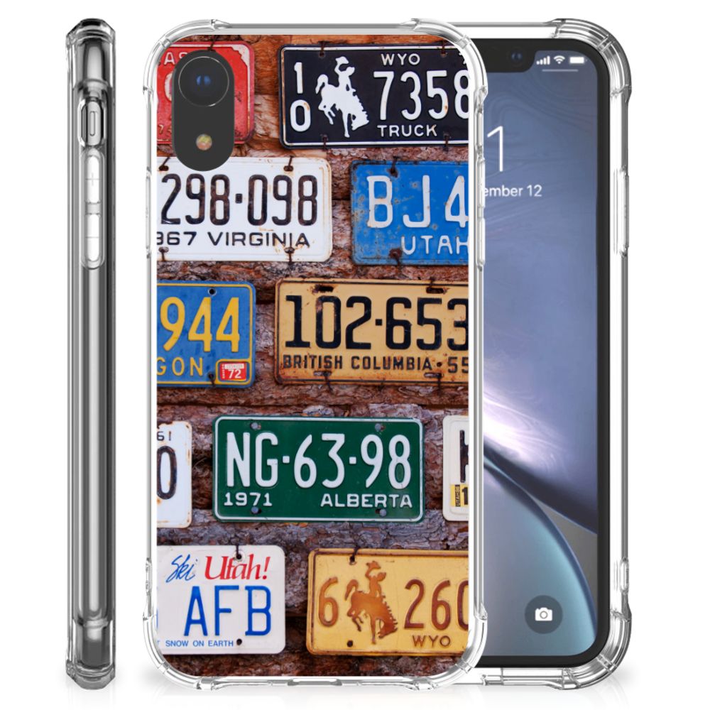 Apple iPhone Xr Anti-shock Hoesje met foto Kentekenplaten