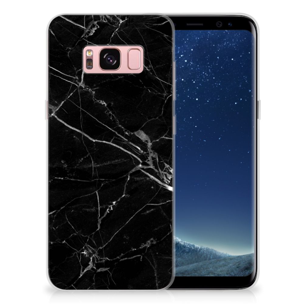 Samsung Galaxy S8 TPU Siliconen Hoesje Marmer Zwart - Origineel Cadeau Vader