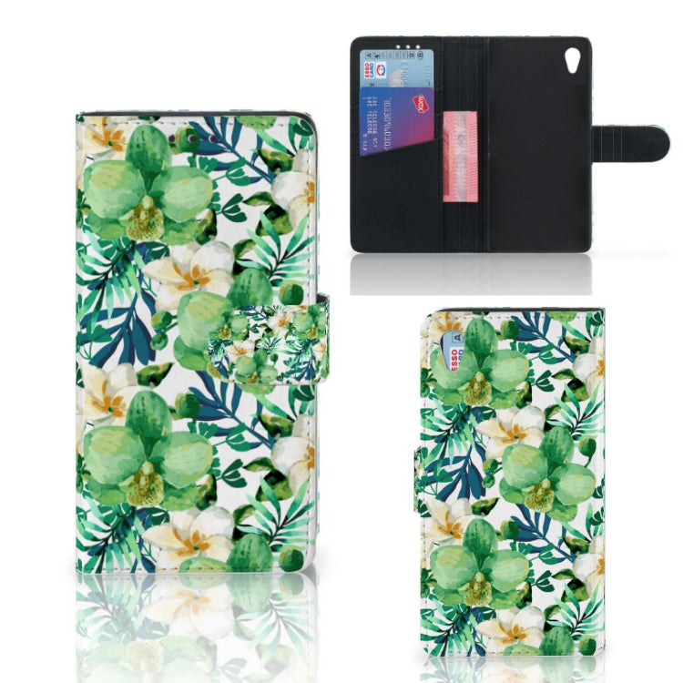 Sony Xperia Z3 Hoesje Orchidee Groen