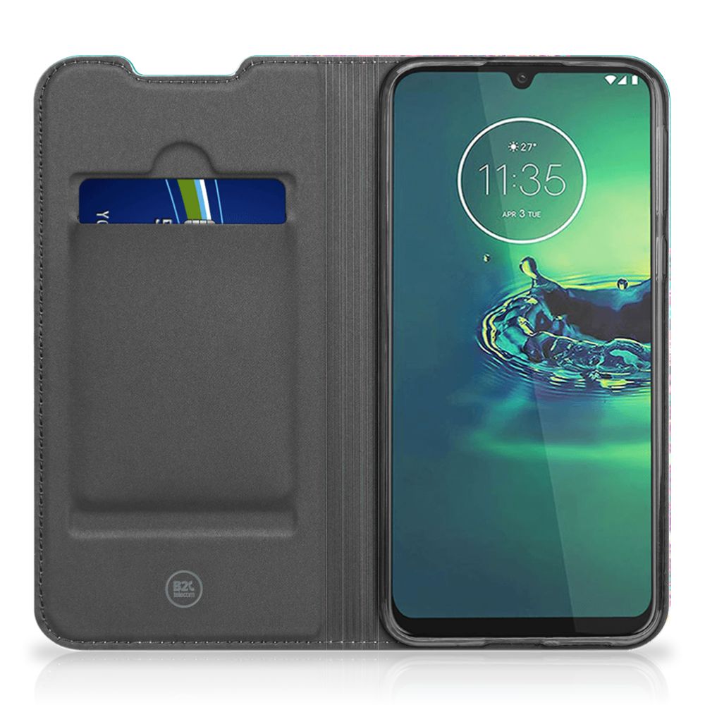 Motorola G8 Plus Bookcase Cirkels en Vlinders