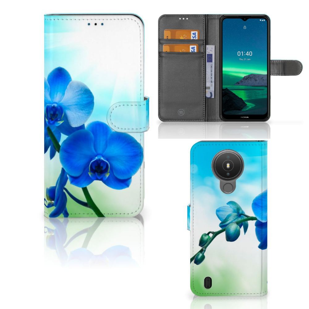 Nokia 1.4 Hoesje Orchidee Blauw - Cadeau voor je Moeder