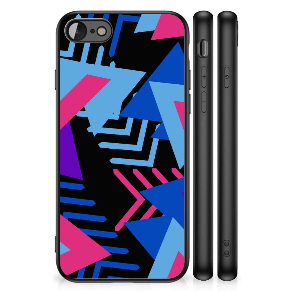 iPhone SE 2022 | SE 2020 | 7/8 Backcover Funky Triangle met abstract design en schokabsorberend materiaal.