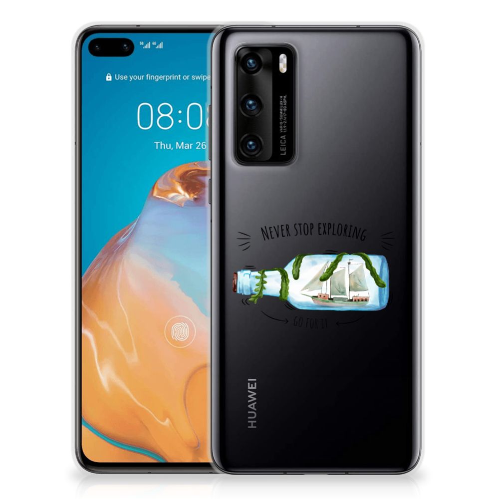 Huawei P40 Telefoonhoesje met Naam Boho Bottle B2C Telecom