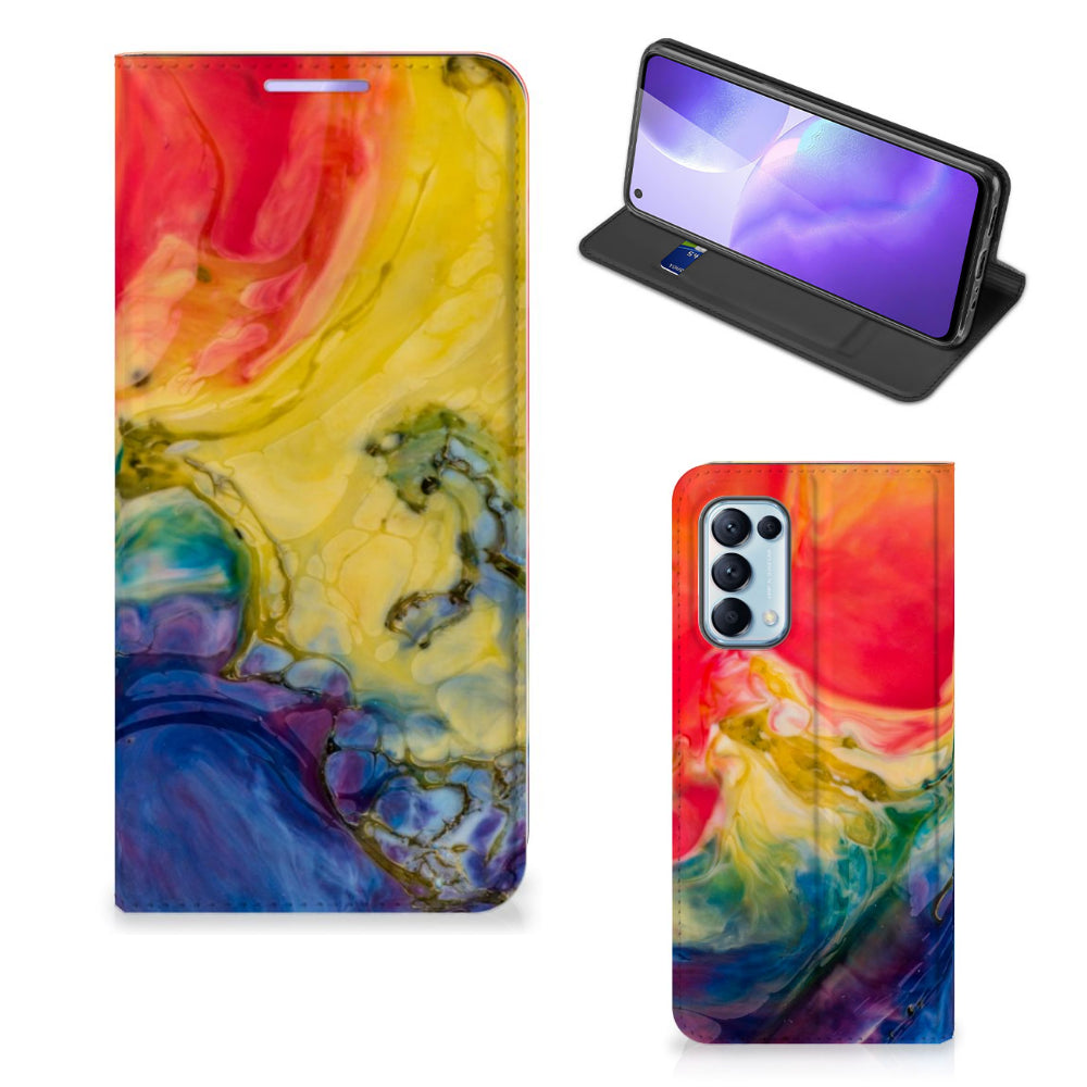 Bookcase OPPO Find X3 Lite Watercolor Dark