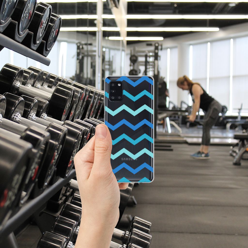 Samsung Galaxy A31 TPU bumper Zigzag Blauw B2C Telecom