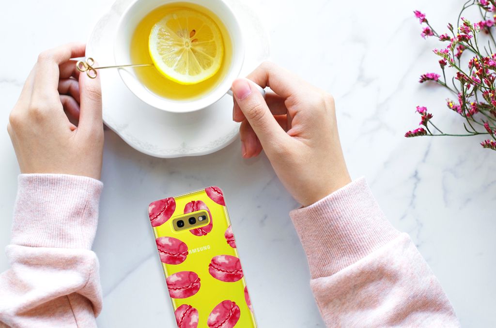 Samsung Galaxy S10e Siliconen Case Pink Macarons
