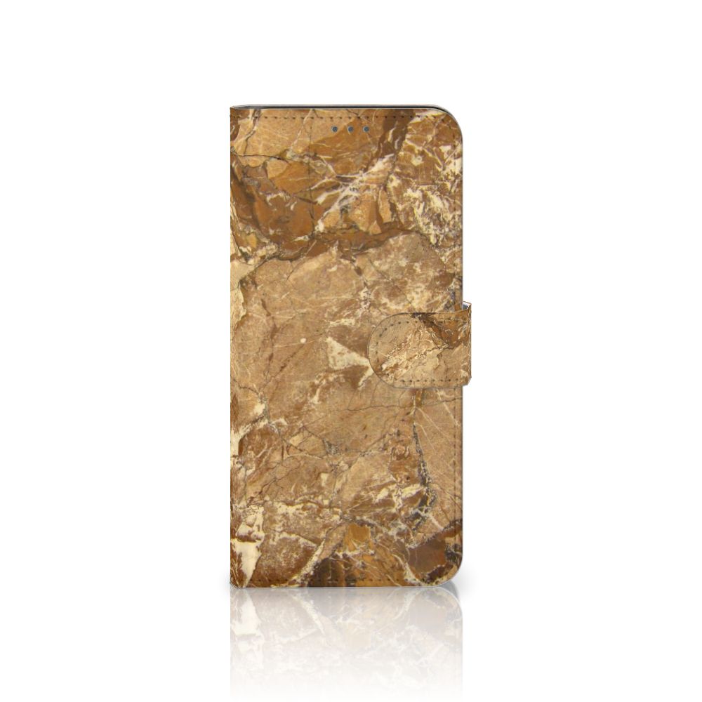 Samsung Galaxy S21 Plus Bookcase Marmer Creme in een luxe marmerdesign met TPU-siliconen en kunstleren afwerking.