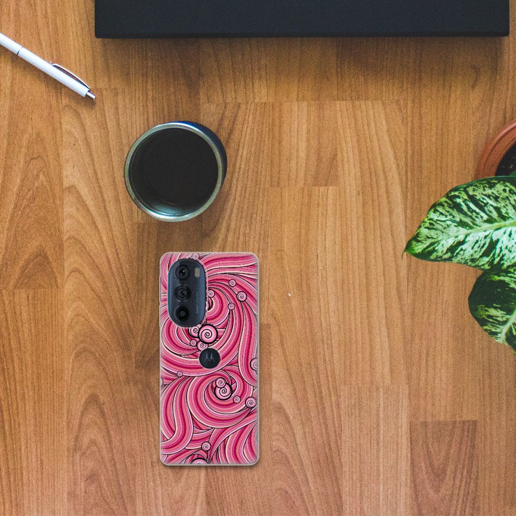Motorola Edge 30 Pro Hoesje maken Swirl Pink B2C Telecom
