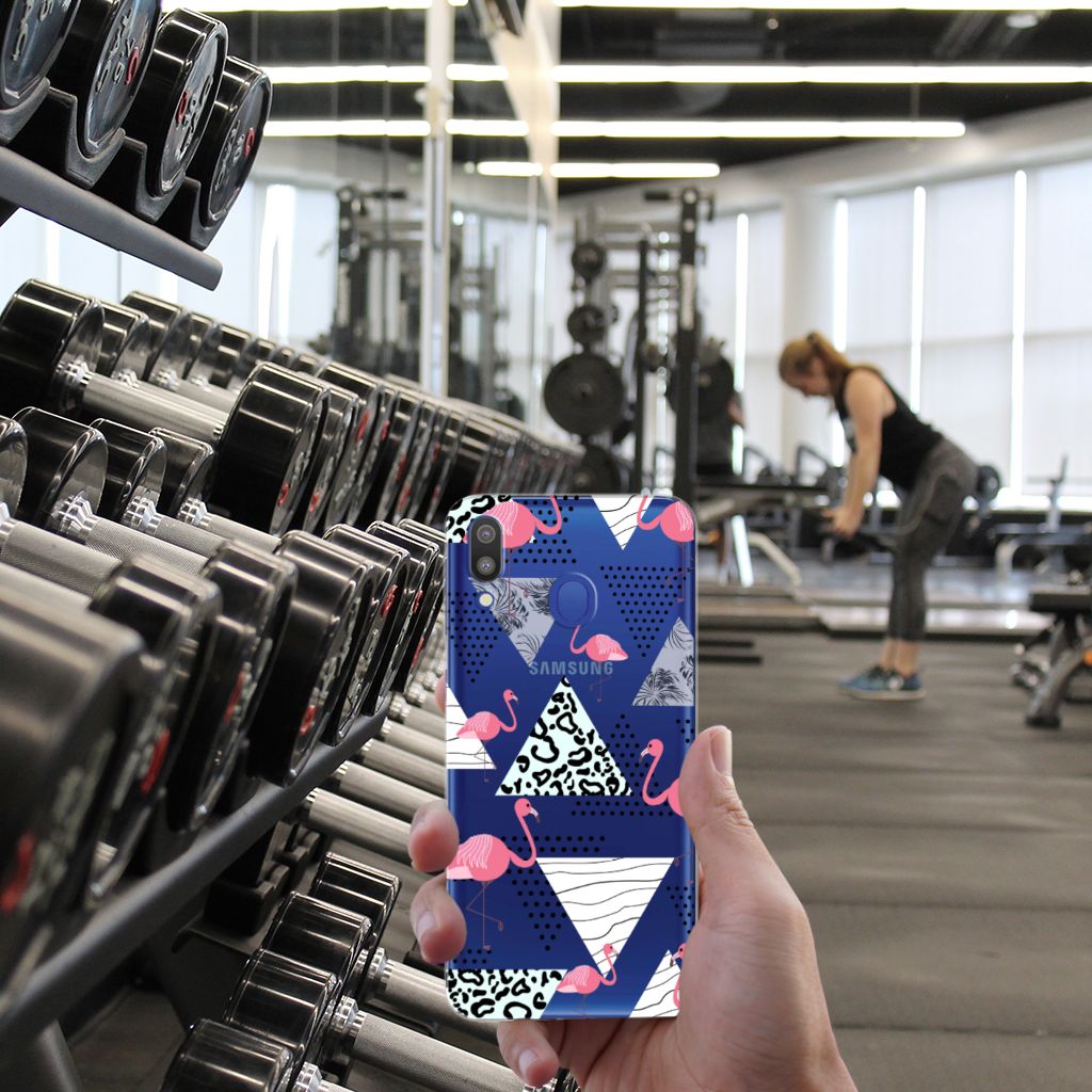 Samsung Galaxy M20 (Power) TPU Hoesje Flamingo Triangle