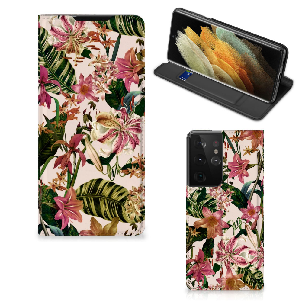 Samsung Galaxy S21 Ultra Smart Cover Flowers - B2C Telecom